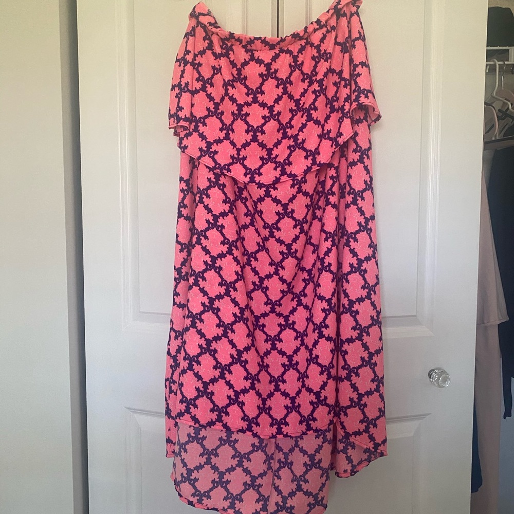 Strapless high lo dress!